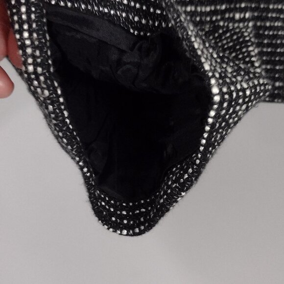 JONES NEW YORK Black Tweed Geometric Trim Zipper Blazer Jacket 10 Office Career - Picture 16 of 16